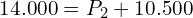 14.000=P_2+10.500