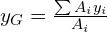 y_G=\frac{\sum A_i y_i}{A_i}