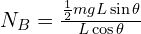 N_B=\frac{\frac{1}{2}mgL\sin \theta}{L \cos \theta}