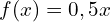 f(x)=0,5x