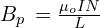 B_p\,=\frac{\mu_oIN}{L}