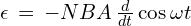 \epsilon\,=\,-NBA\,\frac{d}{dt}\cos \omega t