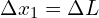  \Delta x_{1}= \Delta L 