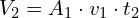 V_2=A_1 \cdot v_1 \cdot t_2