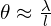 \theta\approx \frac{\lambda}{l}