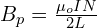 B_p=\frac{\mu_oIN}{2L}