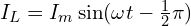 I_L=I_m \sin (\omega t - \frac{1}{2} \pi)
