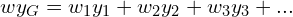 wy_G=w_1y_1+w_2y_2+w_3y_3+ . . .