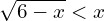 \sqrt{6-x}<x