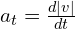 a_t=\frac{d|v|}{dt}