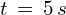 t\,=\,5\,s