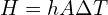 H=hA\Delta T
